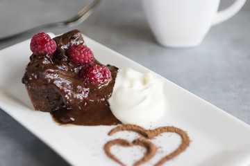Chocolate Lava Cake With Liquid Center.