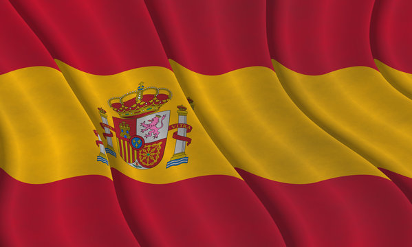 Illustraion of a flying Spanish Flag