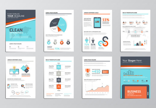 Stripe Element Eight Page Infographics Kit