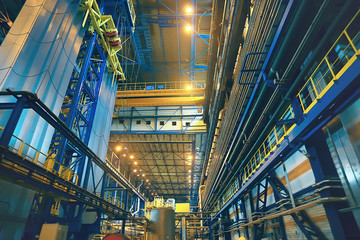 Fototapeta premium metallurgical production, manufacturing premises, workshop at the plant, blast furnace, heavy industry, engineering, steelmaking