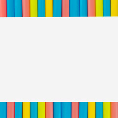 multi  Colorful pipe with copy space for your text on white background. / education, creativity and feeling happy