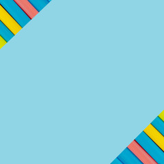 multi  Colorful pipe with copy space for your text on blue background. / education, creativity and feeling happy