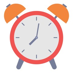 Alarm clock icon, flat style