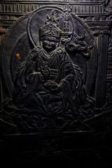 Buddhist religious symbols inscriptions in Tibet old runes