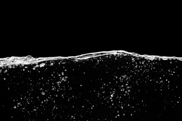 Water level on a black background.