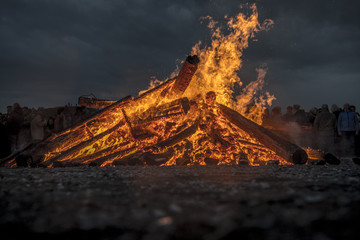 Awesome Easter / Bonfire in North Rhine-Westphalia in Germany. Osterfeuer