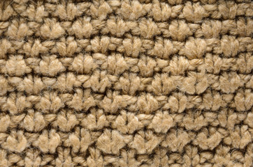 Knit texture of wool knitted fabric with regular pattern as background