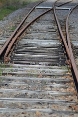Fototapeta na wymiar Zoom on a old railroad from france