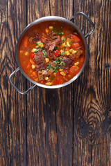 hot beef hungarian goulash or bograch