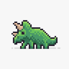 Fototapeta premium Pixel Art Triceratops