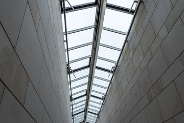 The windows on a ceiling of modern building