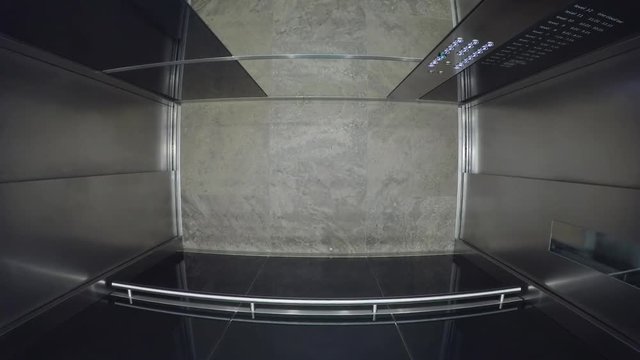 Empty elevator moving