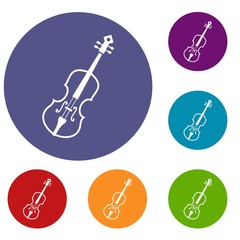 Naklejka premium Cello icons set