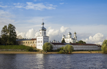 St. Yuriev Monastery, view from the river, Veliky Novgorod (Свято-Юрьев мужской монастырь, вид с реки, Великий Новгород)