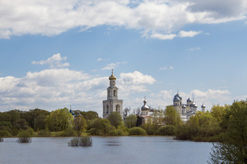 St. Yuriev Monastery, view from the river, Veliky Novgorod (Свято-Юрьев мужской монастырь, вид с реки, Великий Новгород)
