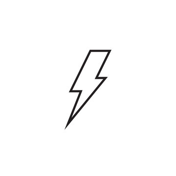 Lightning Bolt Line Icon, Outline Vector Sign, Linear Style Pictogram Isolated On White