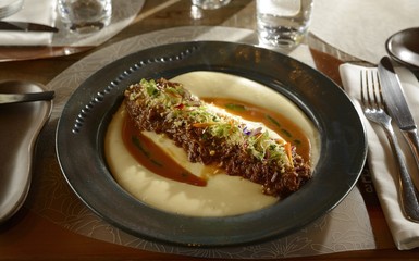 Oxtail  nwith tucupi sauce manioc cream