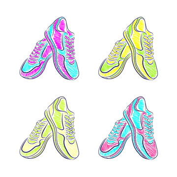 Sports Stylish Sneakers , vector