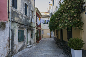 Fototapeta na wymiar This is a back alley in Greece 