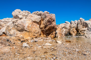 Beautiful summer landscape with a rocky beach