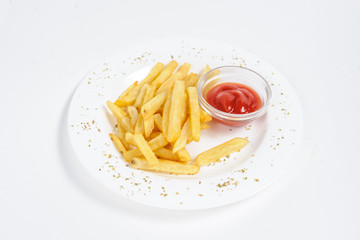 French Fried Potatoes with ketchup