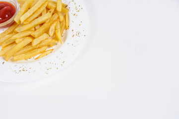 French Fried Potatoes with ketchup