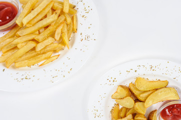 French Fried Potatoes with ketchup