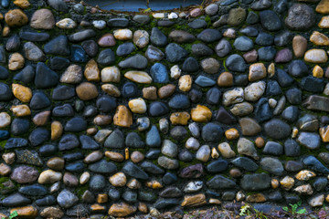 This is a river stone wall