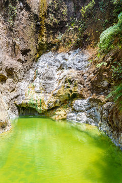 Natural pool of Fuentes Georginas - hot springs around Zunil and Quetzaltenango - Xela, Guatemala