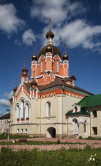 Fototapeta na wymiar Holy Cross church at Tikhvin Assumption Monastery in Tikhvin. Leningrad oblast. Russia