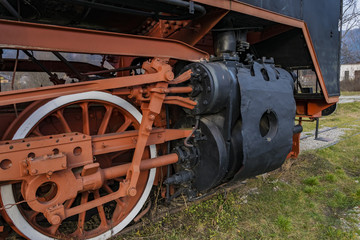 Fototapeta na wymiar Steam engine close up 