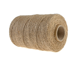 bobbin, a skein of a rope twine isolated on a white background