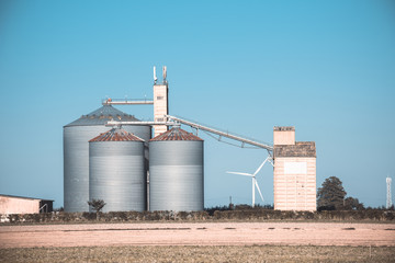 Farm grain silos for agriculture © dvoevnore