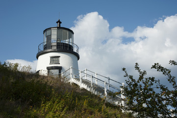 Fototapeta na wymiar Stairway Leads to Owls Head Lighthouse in Maine