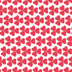 Vector seamless pattern with hearts on white background