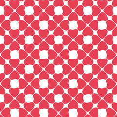 Vector seamless pattern with hearts on white background