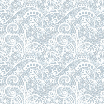 Lace seamless pattern with flowers