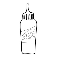 Bottle of cheese sauce icon, outline style