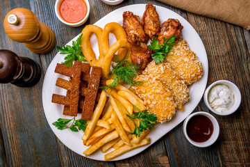 assorted beer snacks