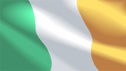 Vector image of Irish flag background. Ireland. For St. Patrick's Day. Illustration.