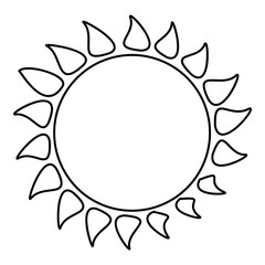 Hot sun icon, outline style