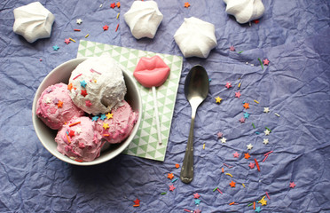 ice cream. home-made dessert.