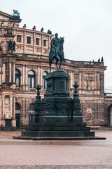 Fototapeta na wymiar Semperoper, opera house of the Saechsische Staatsoper Dresden (Saxon State Opera), concert hall, Dresden. Saxony, Germany