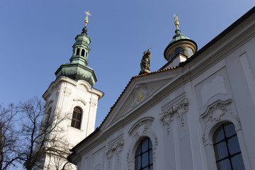 Fototapeta na wymiar Winter Prague Strahov Monastery, Czech Republic