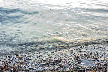reflective water covering rocks