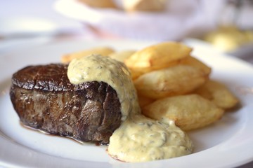 Tenderloin Steak with Bernaise Sauce..