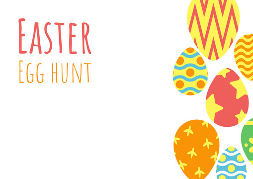 happy easter background, easter egg hunt template, vector illustration