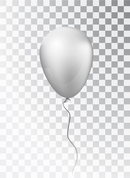 Balloon white on transparent background. Pearl frosted. Balloon. yelement vaeshgo vector for design. Card. The red ball in the air. 3d. Transparent isolated vector air ball.