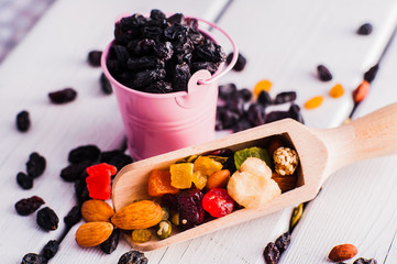 a mixture of dried fruits