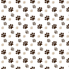 zoo animal pattern ornament with brown footprints dog